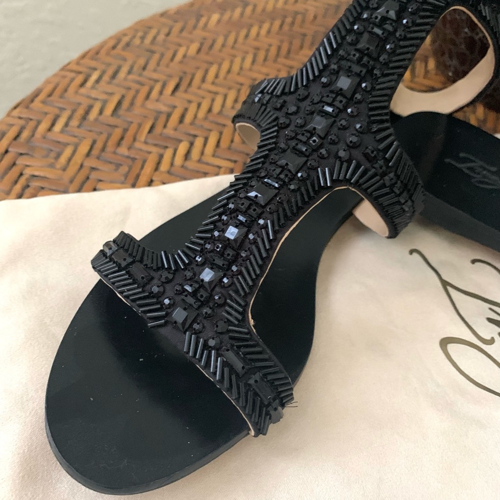Black Vince Camuto Black beaded Gladiator Sandal - Picture 4 of 10